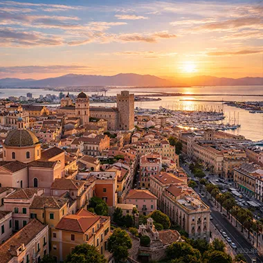 Vista costiera nel sud della Sardegna